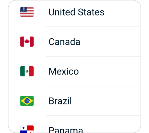 ssr connect step 2, choose VPN server location